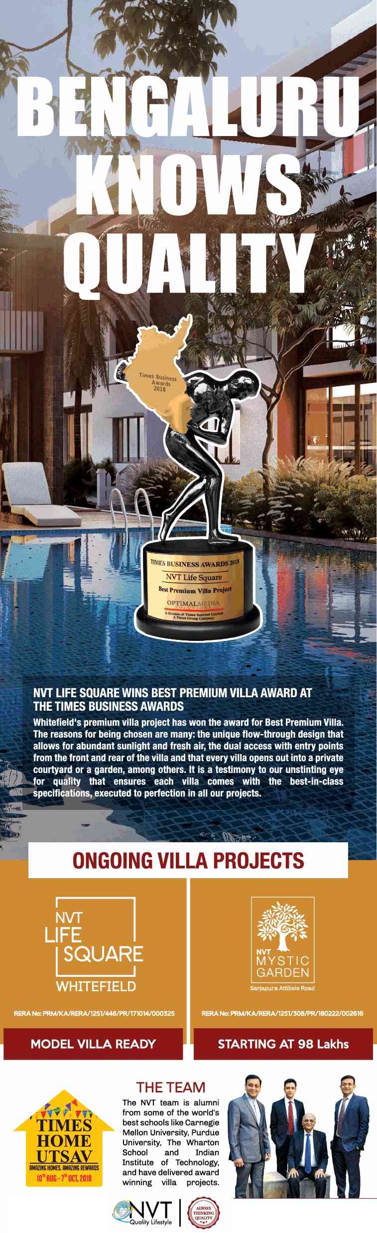 NVT Life Square awarded Best Premium Villa Project 2018 Update